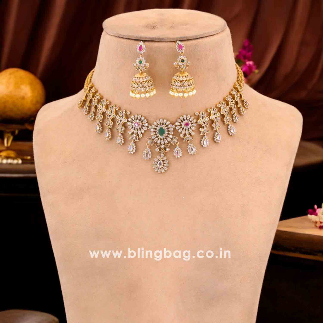 Golden Abhasa Antique Jewellery Set- New Arrival