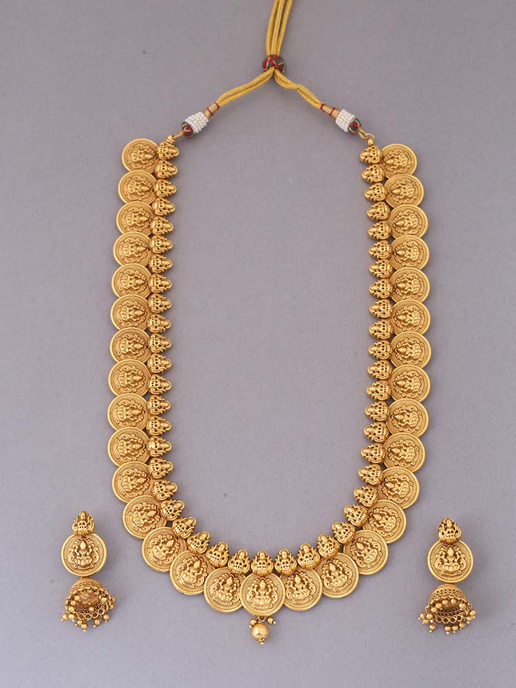 Golden Abhira Temple Jewellery Set