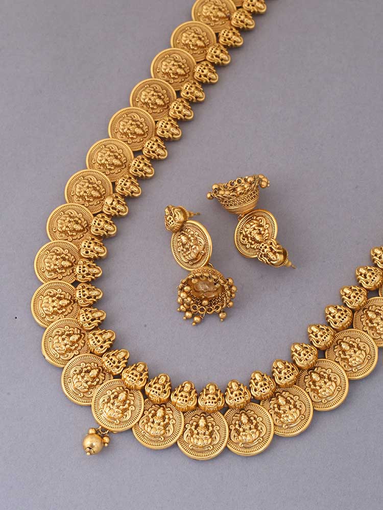 Golden Abhira Temple Jewellery Set