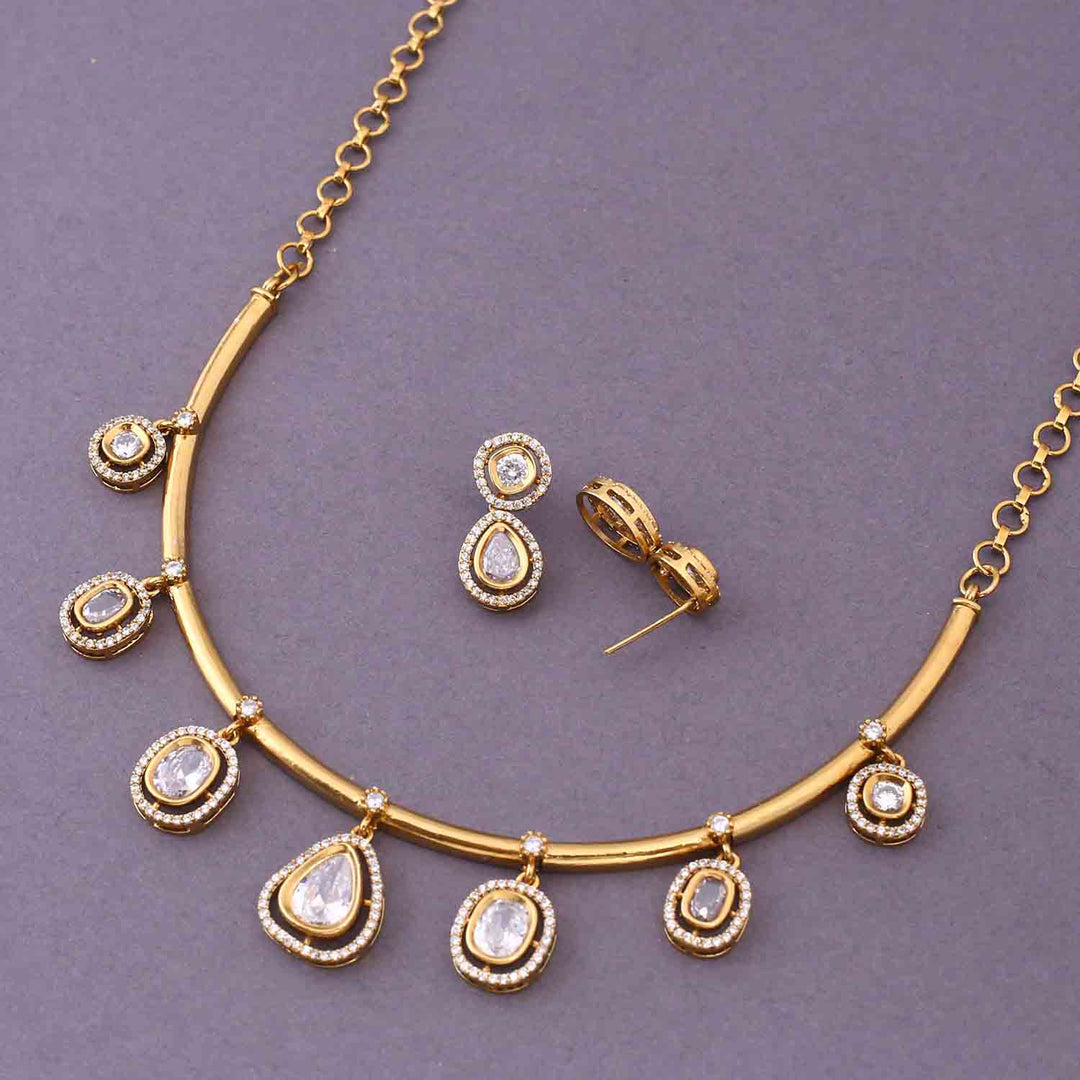 Golden Abiba Hasli Antique Jewellery Set- New Arrival