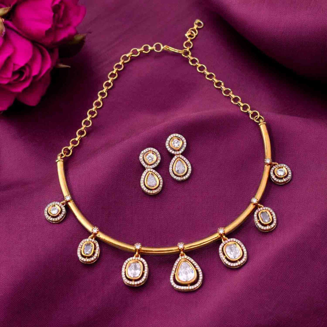 Golden Abiba Hasli Antique Jewellery Set- New Arrival