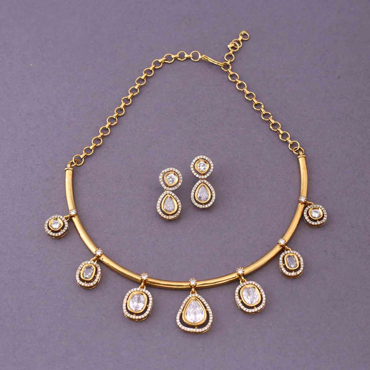 Golden Abiba Hasli Antique Jewellery Set- New Arrival