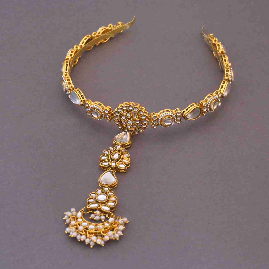 Golden Aditiini Hairband With Tikka