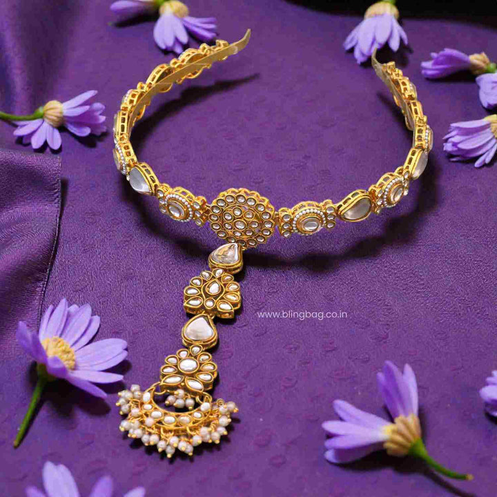 Golden Aditiini Hairband With Tikka