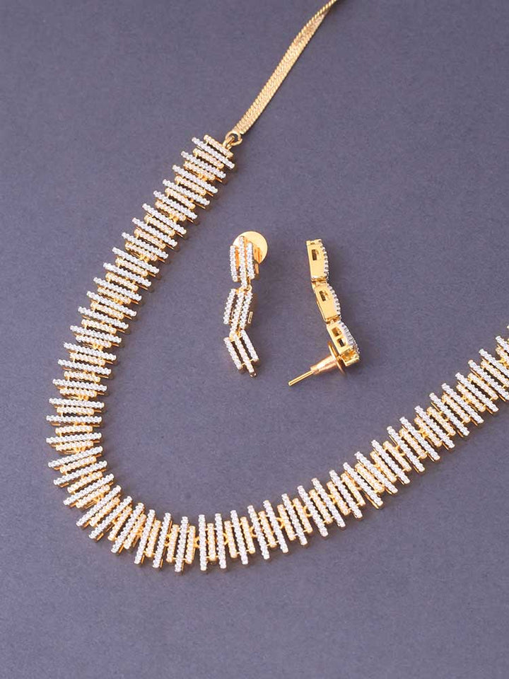 Golden Adriana Zirconia Jewellery Set