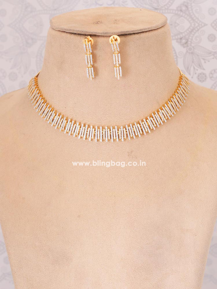 Golden Adriana Zirconia Jewellery Set