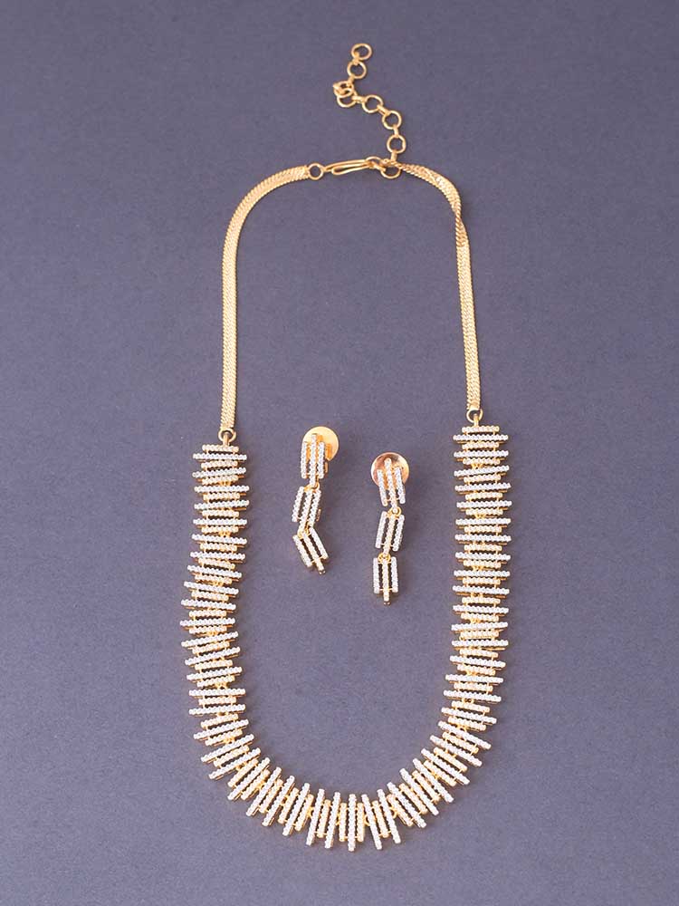 Golden Adriana Zirconia Jewellery Set