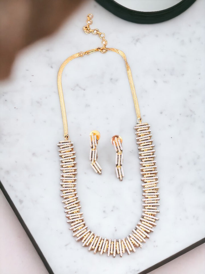 Golden Adriana Zirconia Jewellery Set