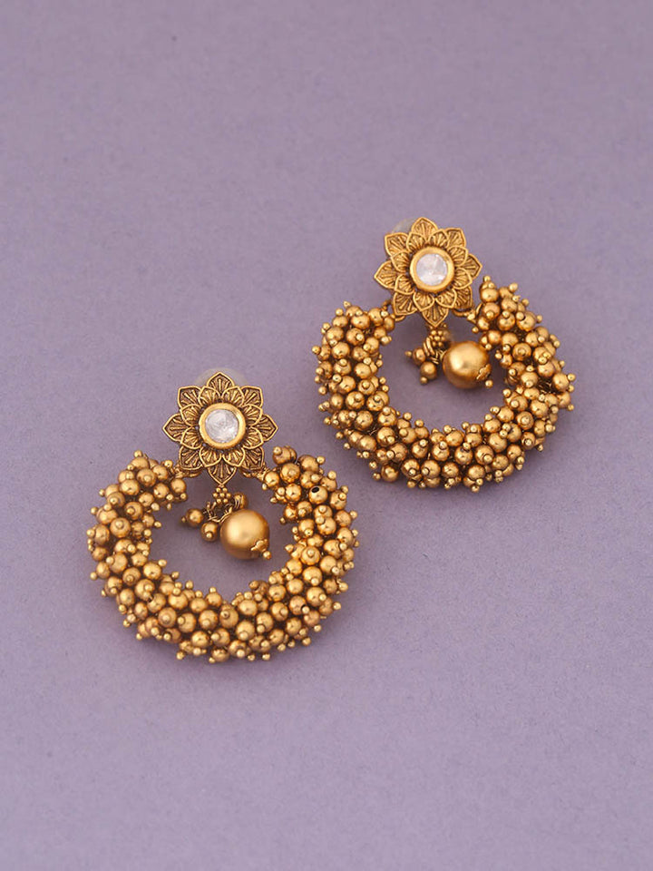 Golden Agneya Temple Studs