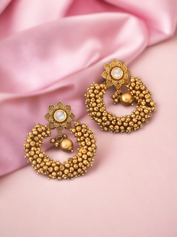Golden Agneya Temple Studs