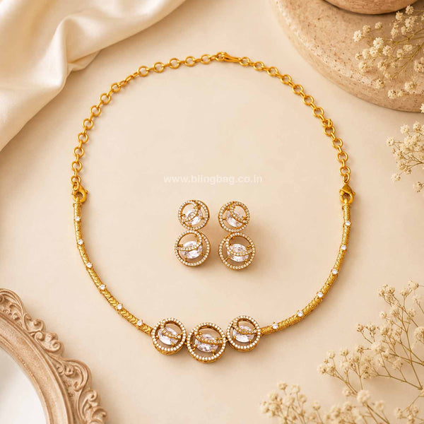 Golden Agniya Antique Jewellery Set - New Arrival