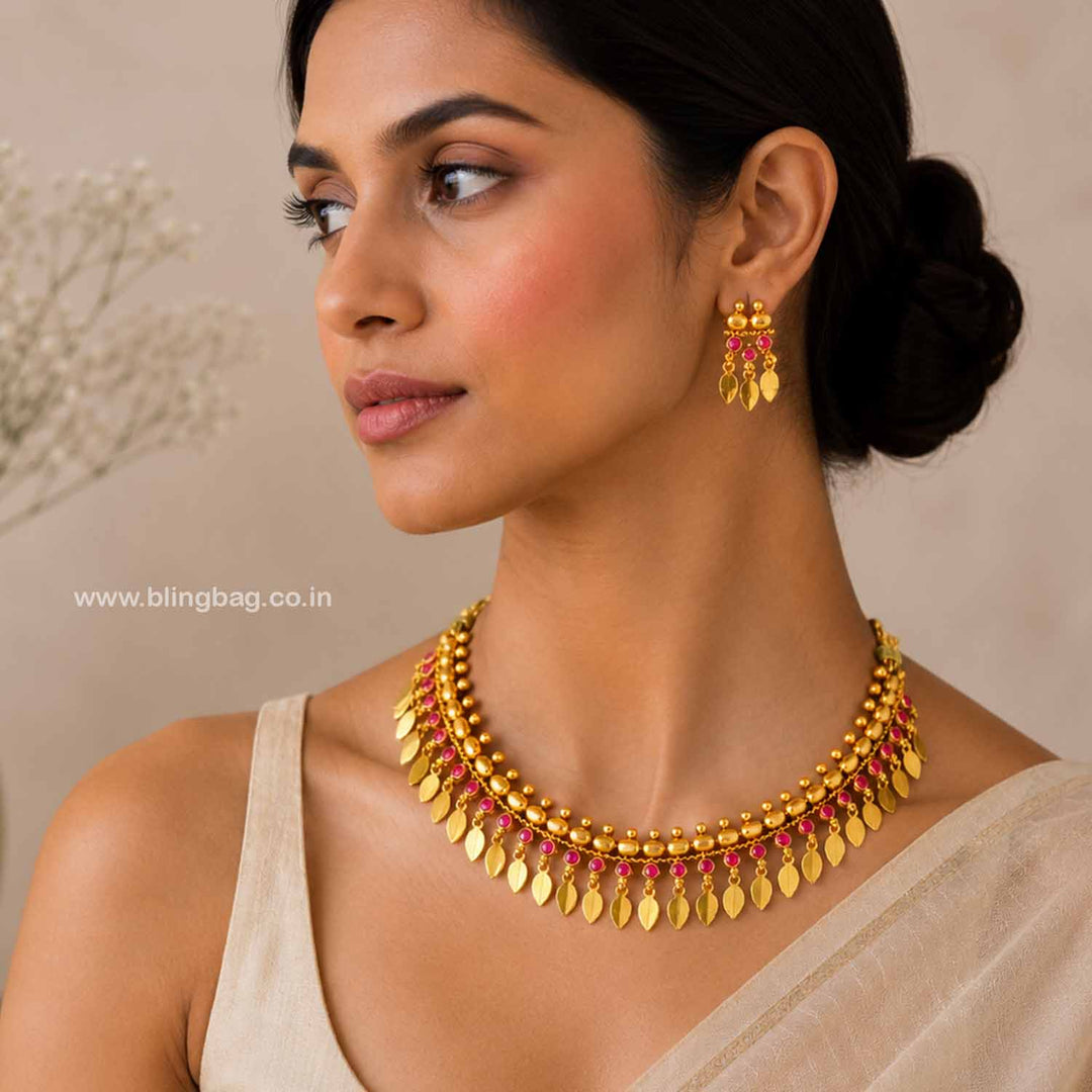 Golden Ahalya Antique Jewellery Set- New Arrival
