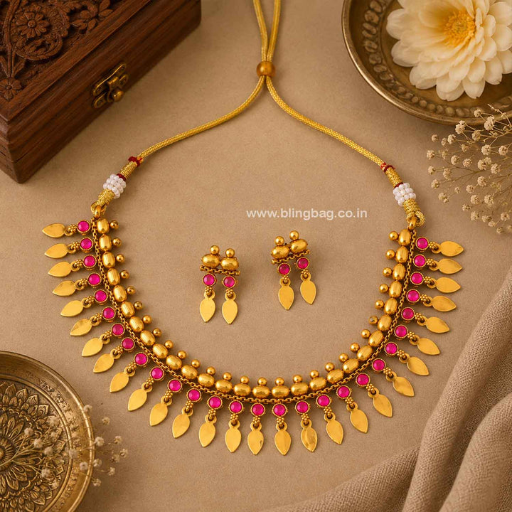 Golden Ahalya Antique Jewellery Set- New Arrival