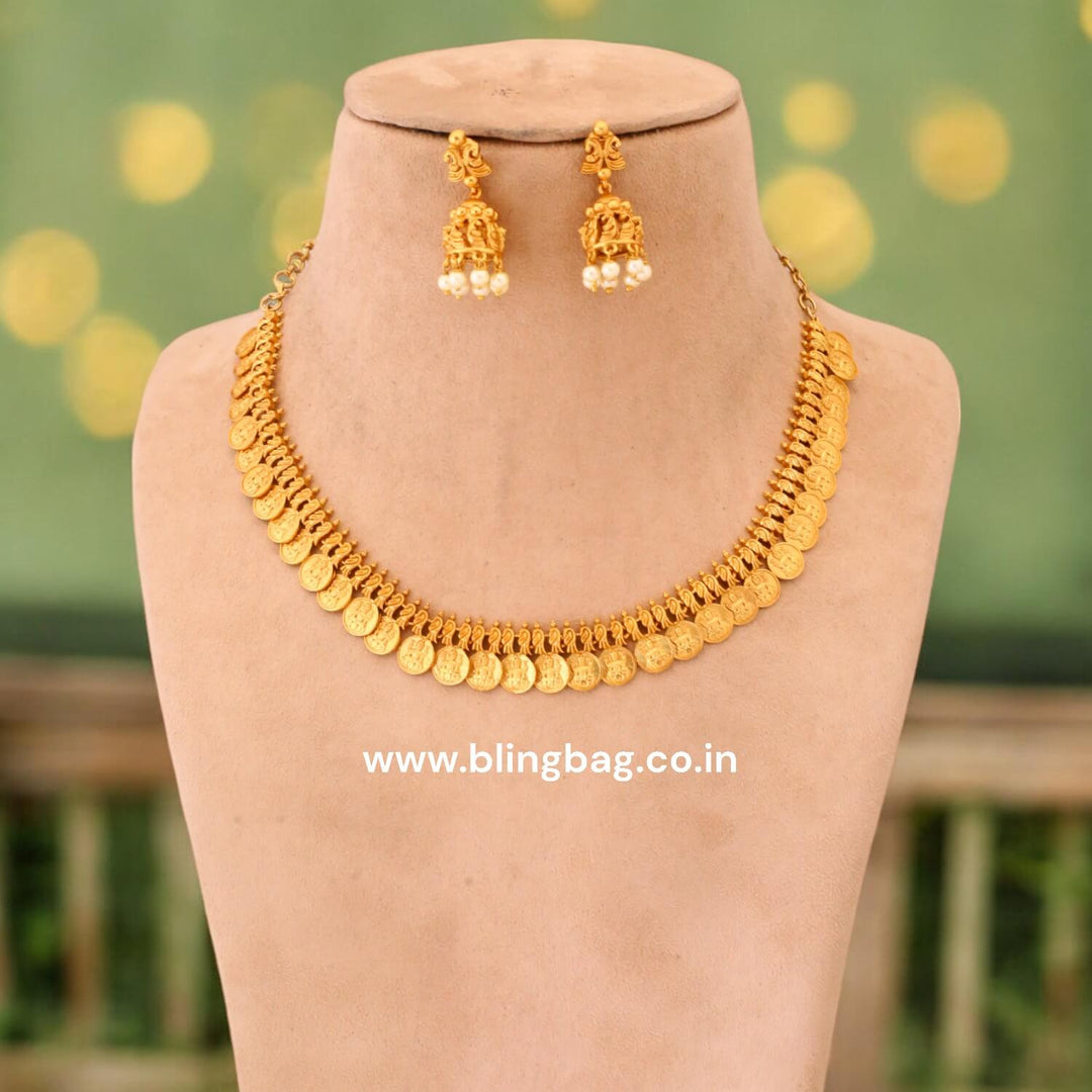Golden Ahana Temple Jewellery Set - New Arrival