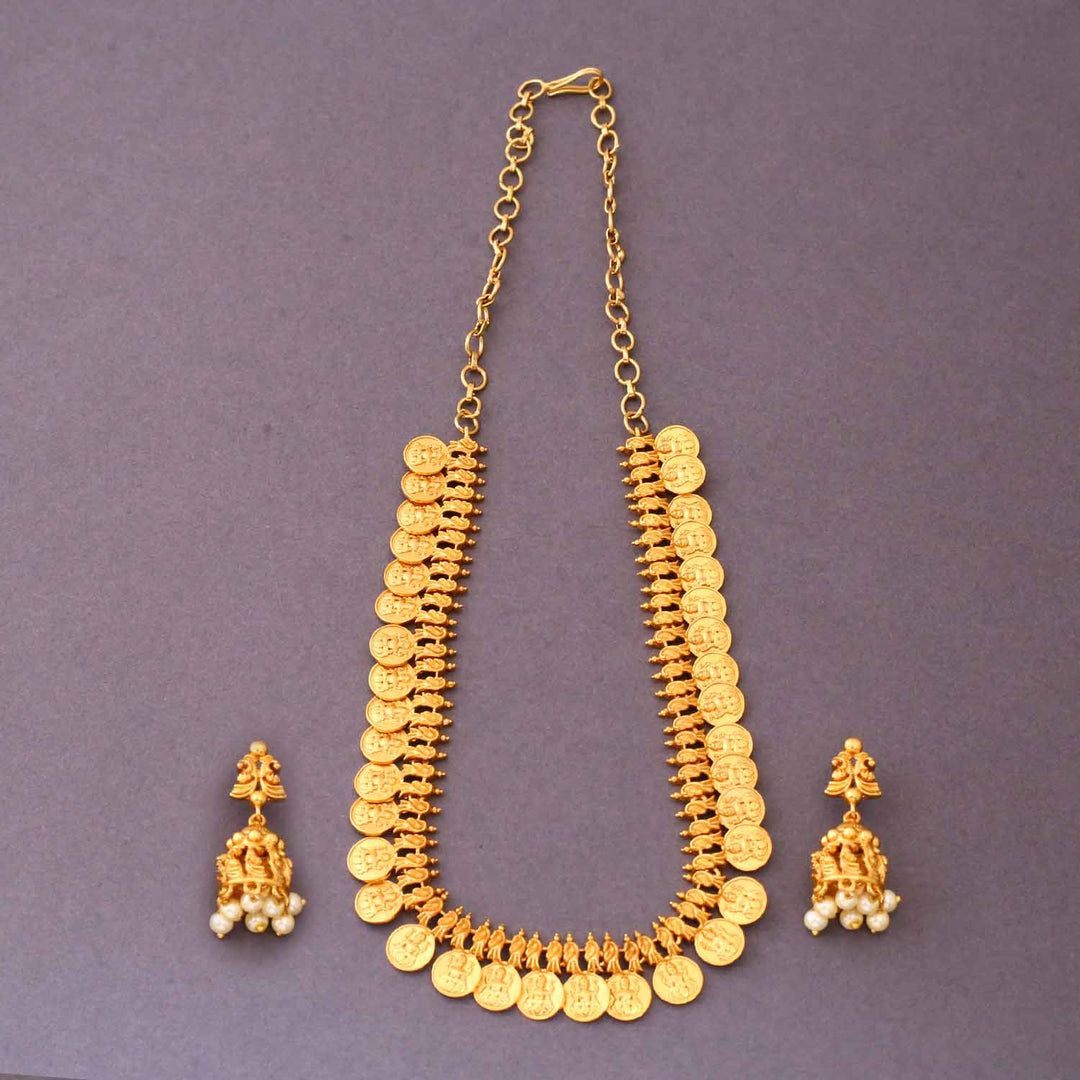 Golden Ahana Temple Jewellery Set - New Arrival