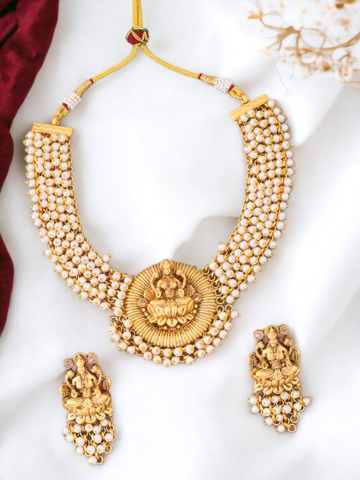 Golden Airavata Temple Jewellery Set