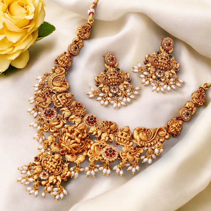 Golden Akhila Temple Jewellery Set - New Arrival