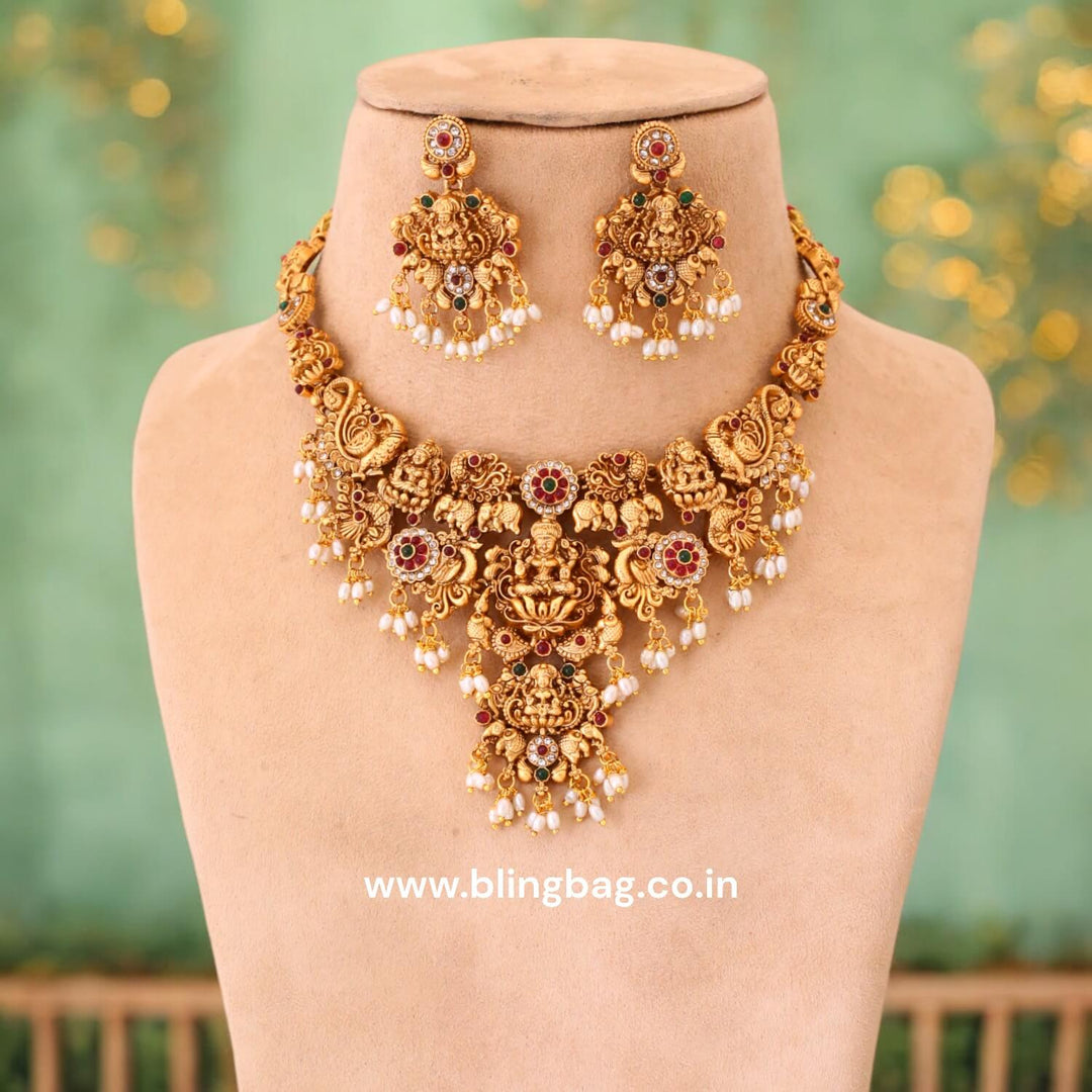 Golden Akhila Temple Jewellery Set - New Arrival