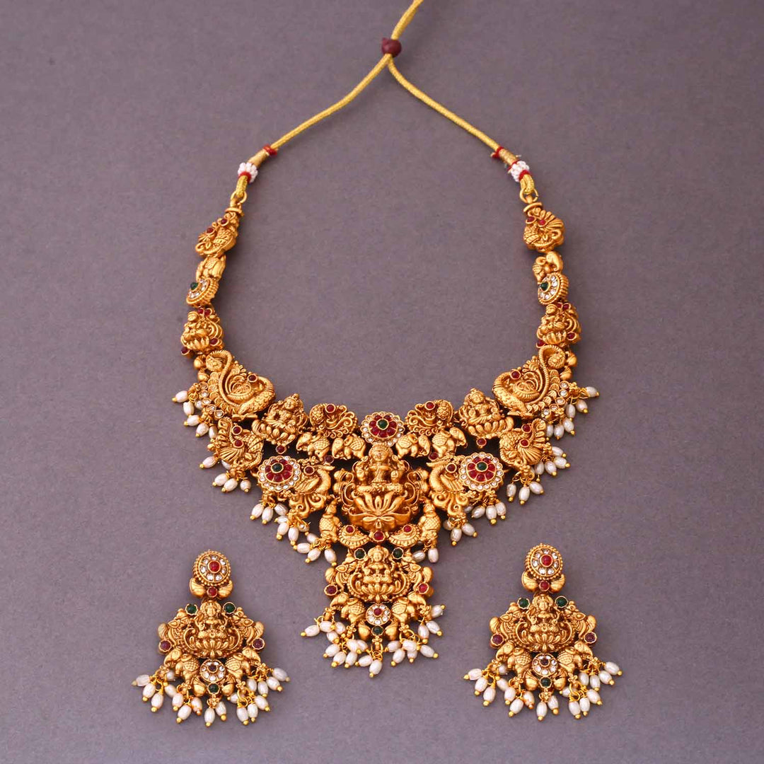 Golden Akhila Temple Jewellery Set - New Arrival