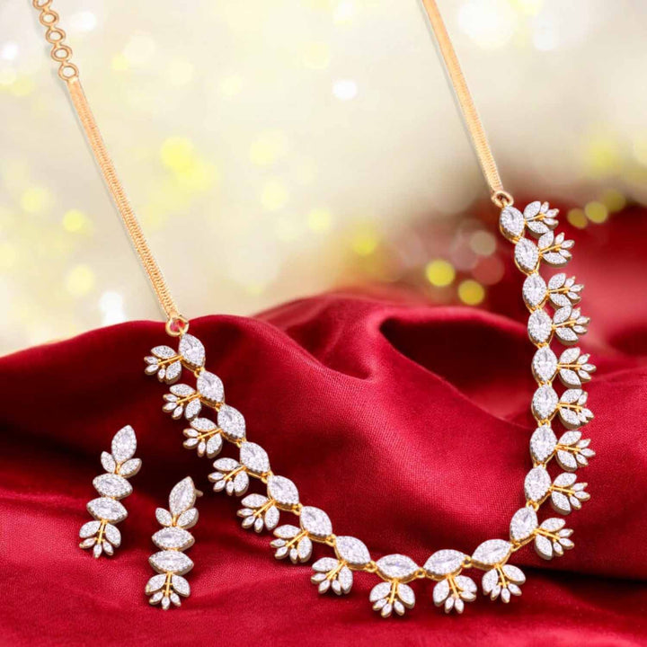 Golden Alena Zirconia Jewellery Set