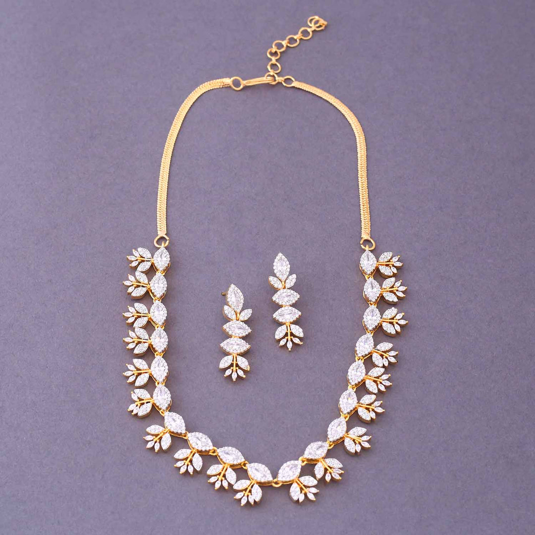 Golden Alena Zirconia Jewellery Set