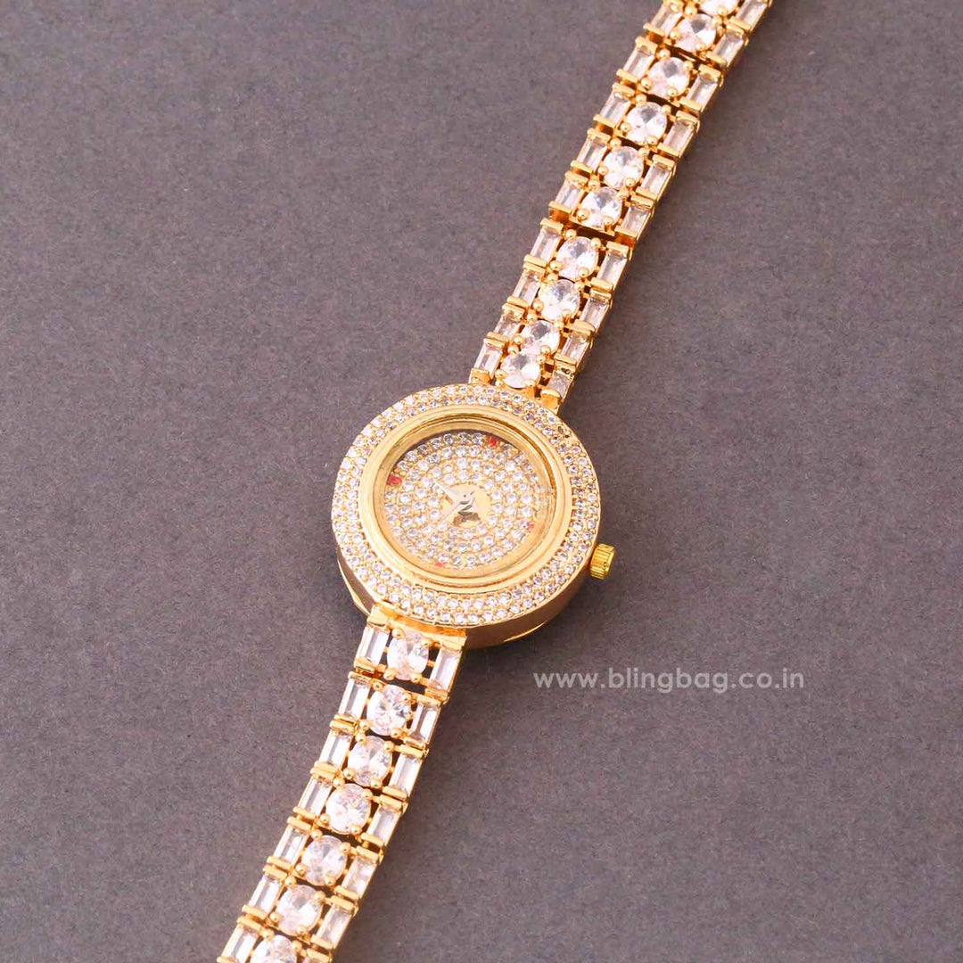 Golden Alessiabella Zirconia Watch