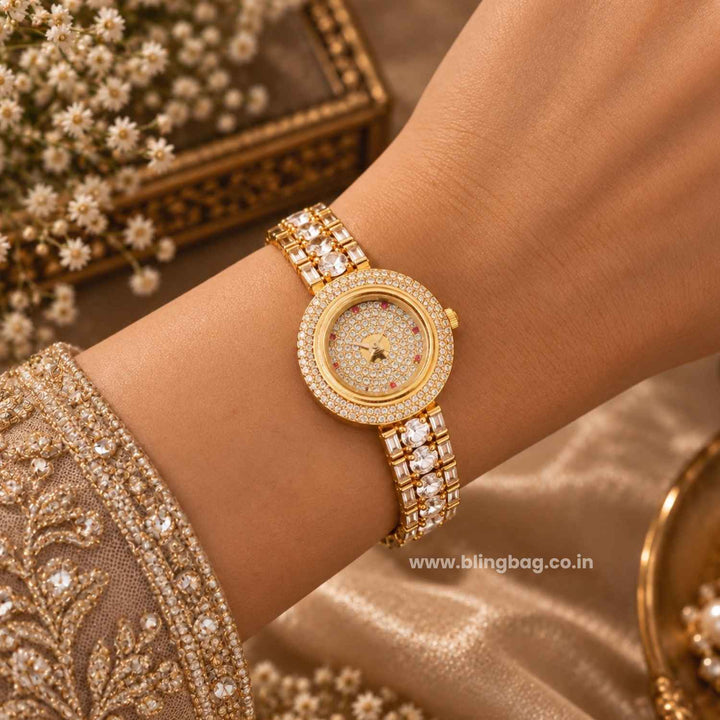 Golden Alessiabella Zirconia Watch