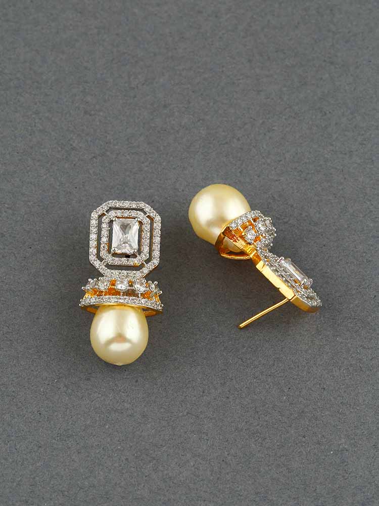 Golden Alexis Zirconia Studs