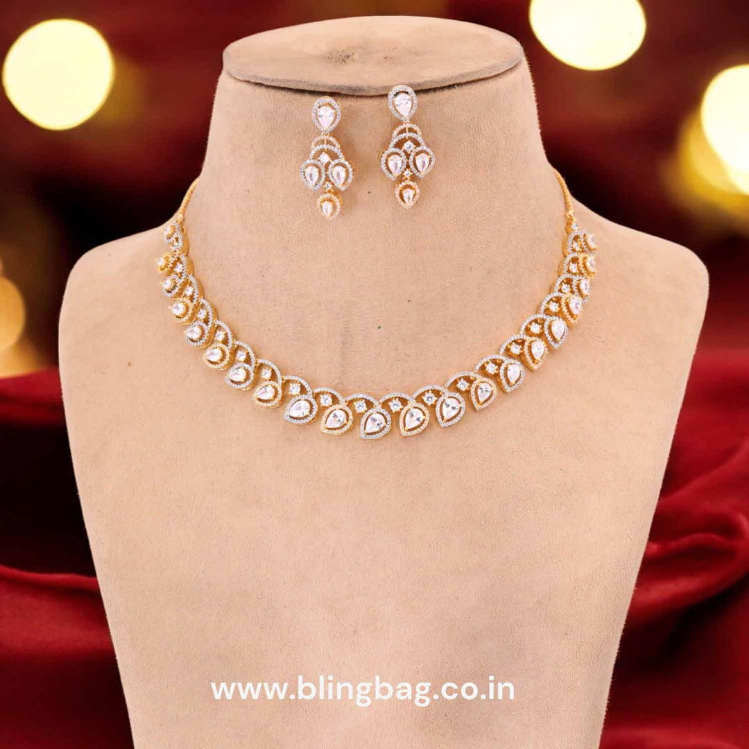 Golden Alisha  Zirconia Jewellery Set