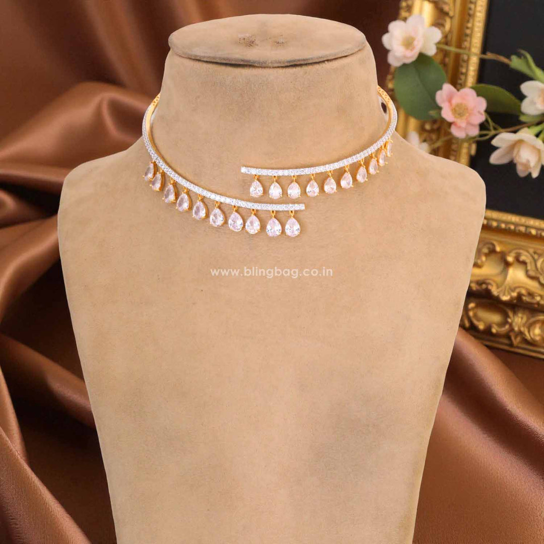 Golden Alla Hasli Zirconia Jewellery Set