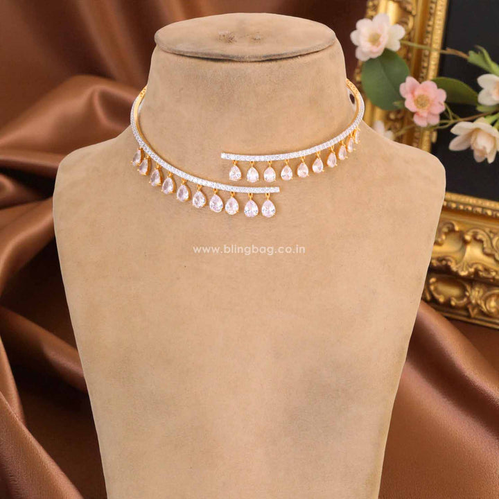 Golden Alla Hasli Zirconia Jewellery Set