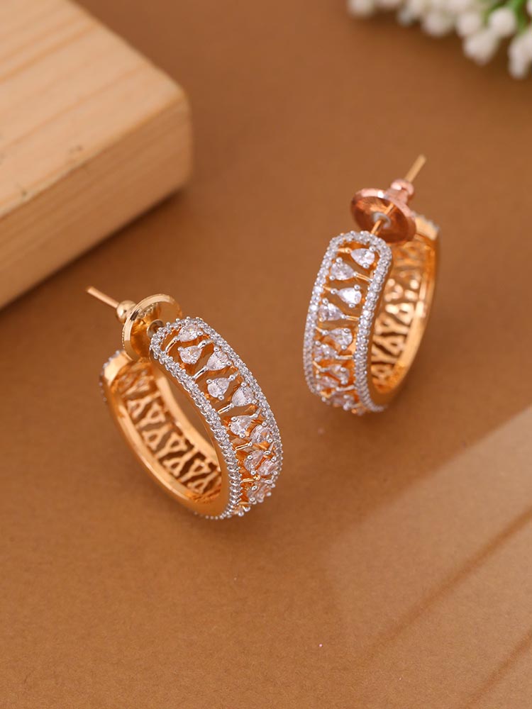 Golden Amandine Zirconia Hoops