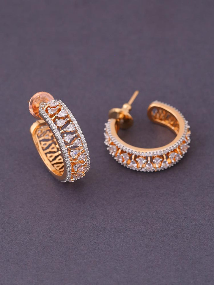 Golden Amandine Zirconia Hoops