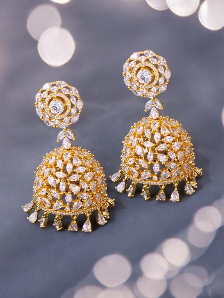 Golden Amara Zirconia Jhumkis
