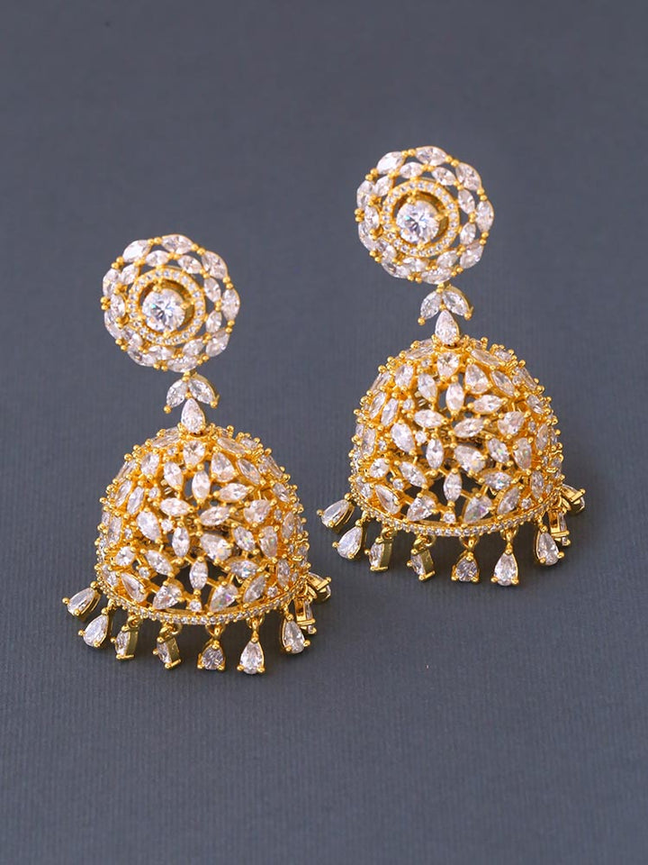 Golden Amara Zirconia Jhumkis