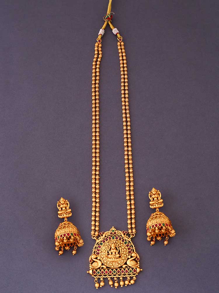 Golden Amba Temple Jewellery Set - New Arrival