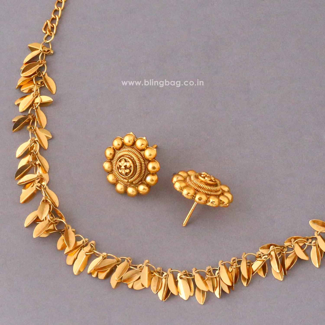 Golden Ambikaya Antique Jewellery Set- New Arrival