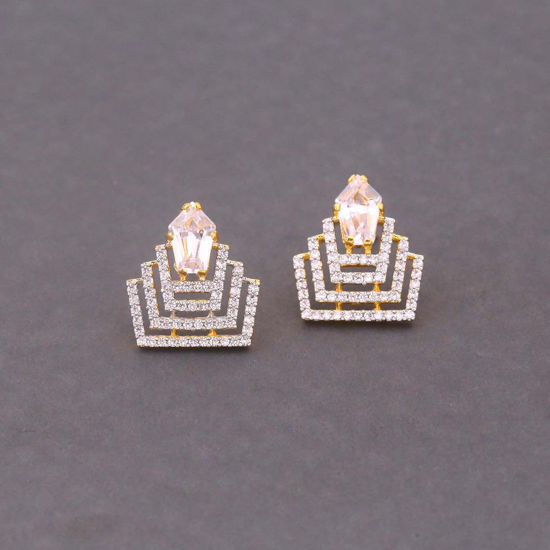 Golden Amelie Zirconia Studs