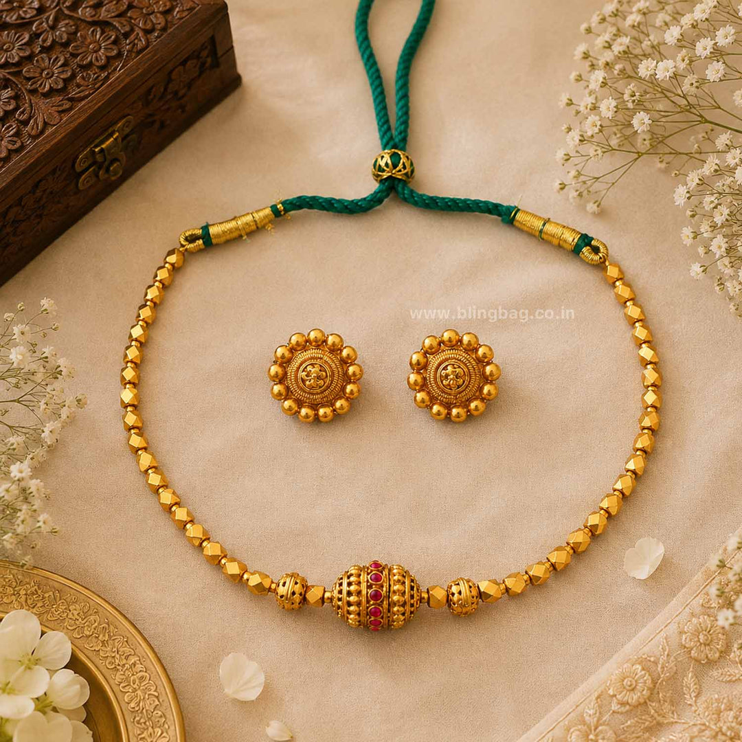 Golden Amruta Antique Jewellery Set- New Arrival