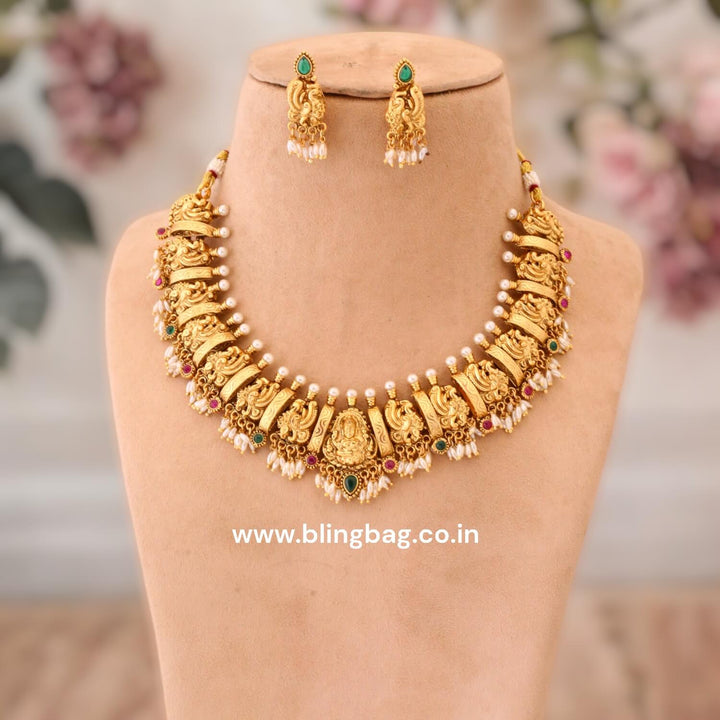 Golden Anagha Temple Jewellery Set - New Arrival