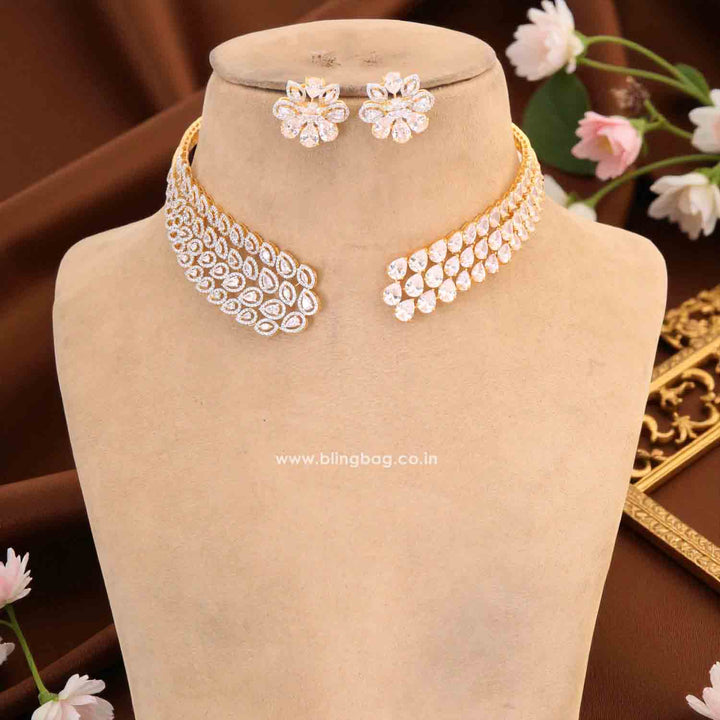 Golden Anison Hasli Zirconia Jewellery Set