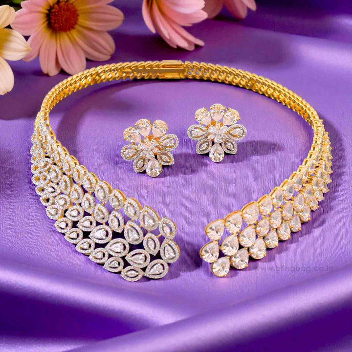 Golden Anison Hasli Zirconia Jewellery Set