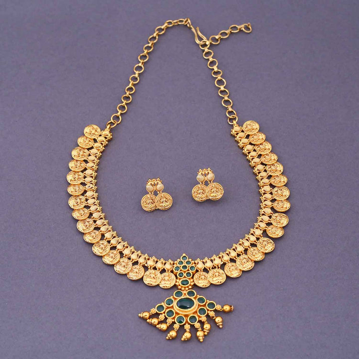 Golden Annadaya Temple Jewellery Set- New Arrival