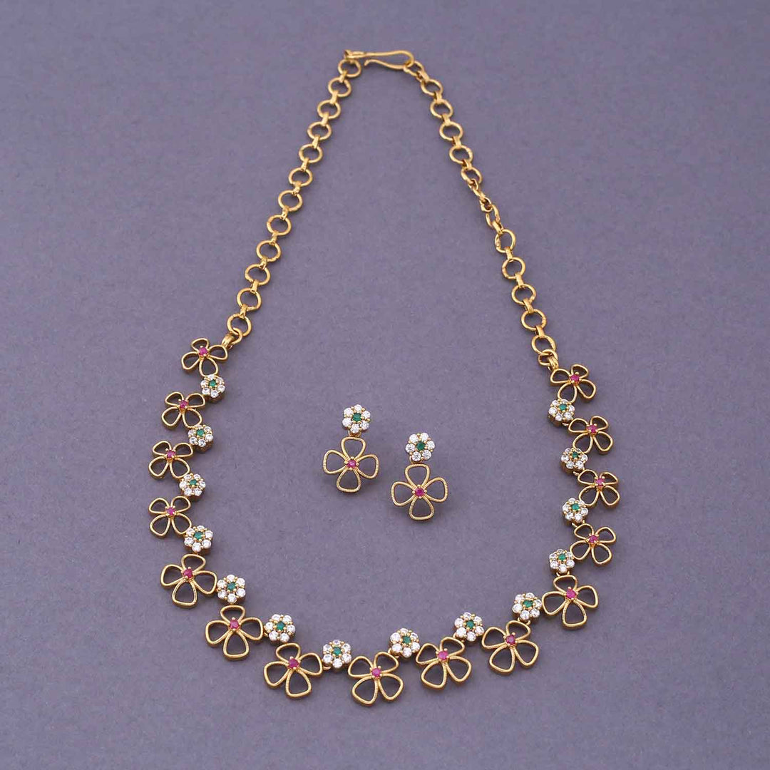 Golden Arjhumi Antique Jewellery Set - New Arrival