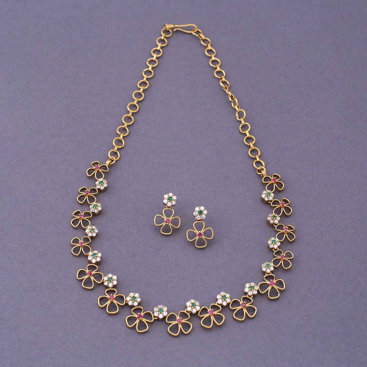 Golden Arjhumi Antique Jewellery Set - New Arrival