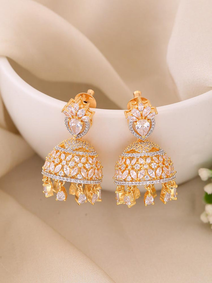 Golden Arlet Zirconia Jhumkis