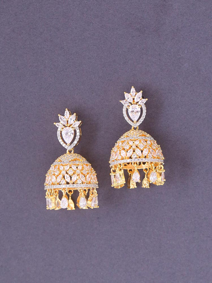 Golden Arlet Zirconia Jhumkis