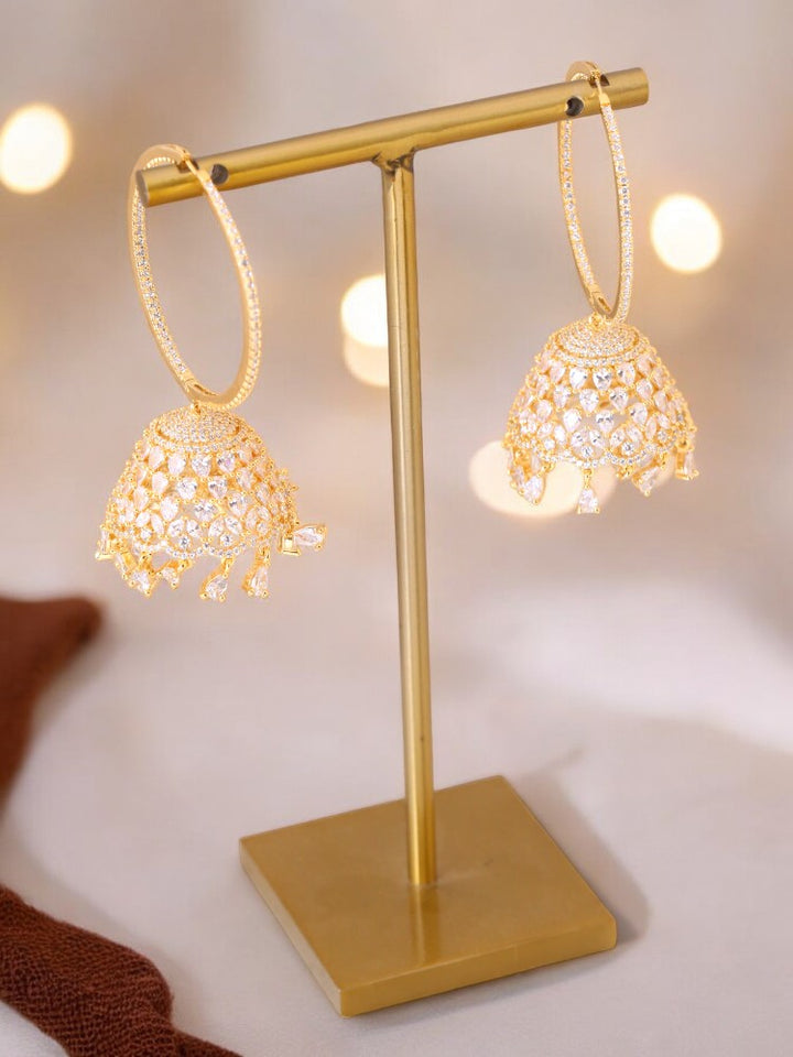 Golden Arlind Zirconia Jhumkis
