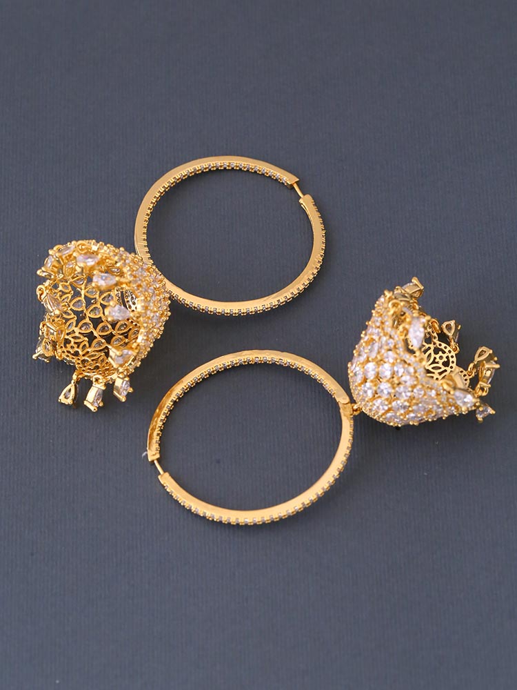 Golden Arlind Zirconia Jhumkis