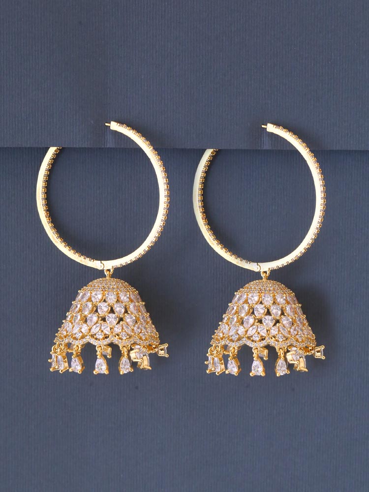 Golden Arlind Zirconia Jhumkis
